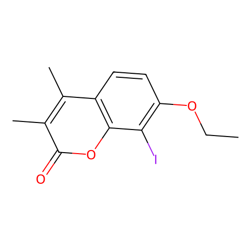 7-ethoxy-8-iodo-3,4-dimethyl-2H-chromen-2-one structure