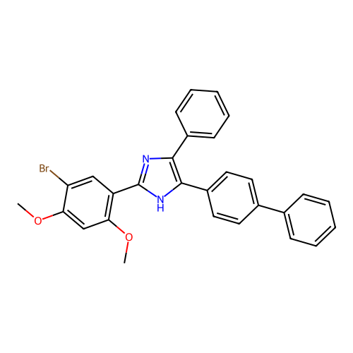 4-(biphenyl-4-yl)-2-(5-bromo-2,4-dimethoxyphenyl)-5-phenyl-1H-imidazole structure