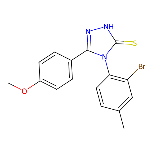 4-(2-Bromo-4-methyl-phenyl)-5-(4-methoxy-phenyl)-4H-[1,2,4]triazole-3-thiol structure