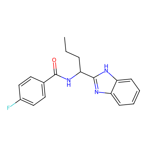 N-[1-(1H-benzimidazol-2-yl)butyl]-4-fluorobenzamide structure