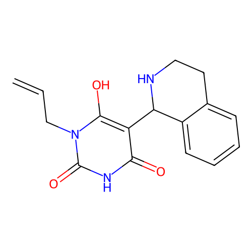 6-hydroxy-1-prop-2-enyl-5-(1,2,3,4-tetrahydroisoquinolin-1-yl)pyrimidine-2,4-dione structure