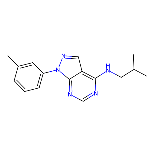 1-(3-methylphenyl)-N-(2-methylpropyl)-1H-pyrazolo[3,4-d]pyrimidin-4-amine structure