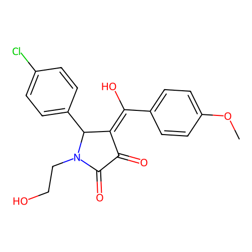 5-(4-chlorophenyl)-3-hydroxy-1-(2-hydroxyethyl)-4-(4-methoxybenzoyl)-1H-pyrrol-2(5H)-one structure