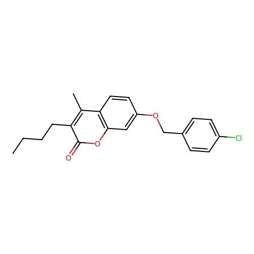 3-butyl-7-((4-chlorobenzyl)oxy)-4-methyl-2H-chromen-2-one structure