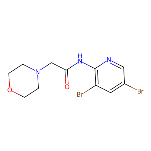 N-(3,5-dibromopyridin-2-yl)-2-(morpholin-4-yl)acetamide structure