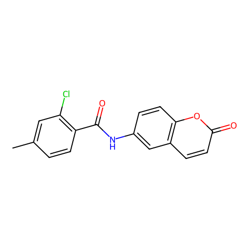 2-chloro-4-methyl-N-(2-oxo-2H-chromen-6-yl)benzamide structure