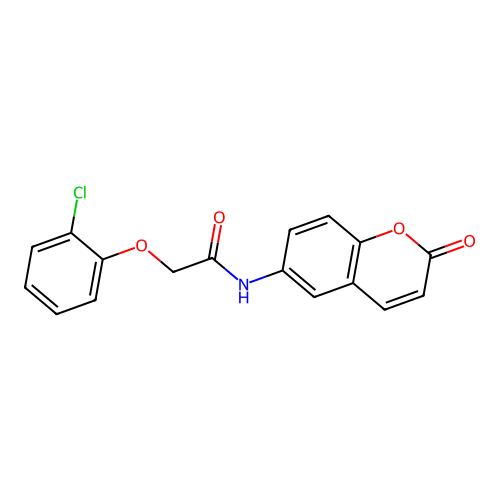 2-(2-chlorophenoxy)-N-(2-oxo-2H-chromen-6-yl)acetamide structure