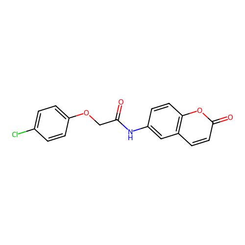 2-(4-chlorophenoxy)-N-(2-oxo-2H-chromen-6-yl)acetamide structure