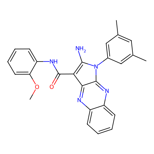 2-amino-1-(3,5-dimethylphenyl)-N-(2-methoxyphenyl)-1H-pyrrolo[2,3-b]quinoxaline-3-carboxamide structure