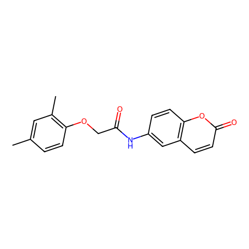 2-(2,4-dimethylphenoxy)-N-(2-oxo-2H-chromen-6-yl)acetamide structure