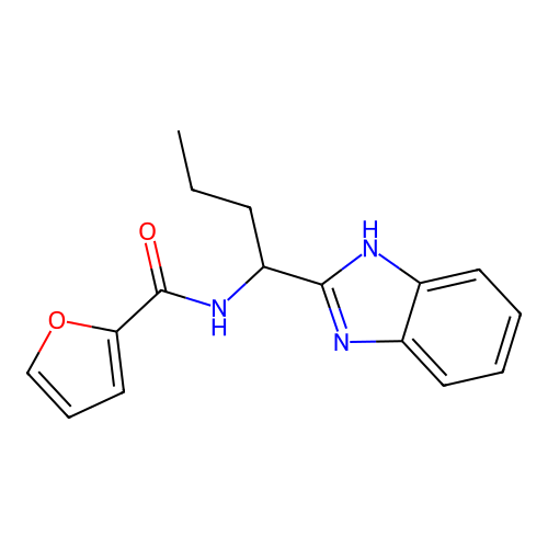 N-[1-(1H-benzimidazol-2-yl)butyl]furan-2-carboxamide structure