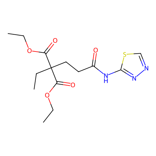 Diethyl ethyl[3-oxo-3-(1,3,4-thiadiazol-2-ylamino)propyl]propanedioate structure