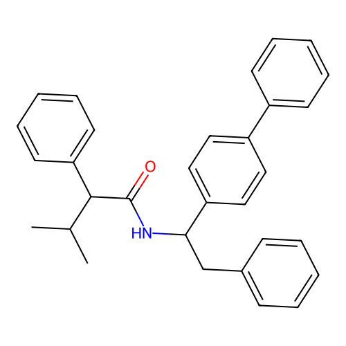 N-[1-(biphenyl-4-yl)-2-phenylethyl]-3-methyl-2-phenylbutanamide structure