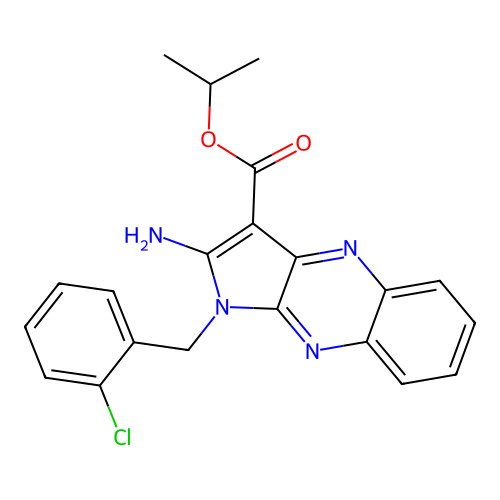 isopropyl 2-amino-1-(2-chlorobenzyl)-1H-pyrrolo[2,3-b]quinoxaline-3-carboxylate structure