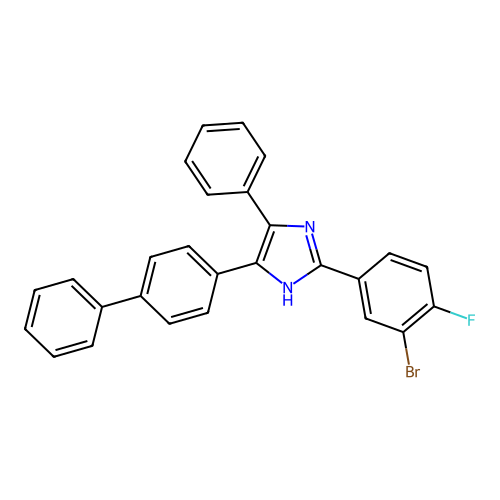 5-(biphenyl-4-yl)-2-(3-bromo-4-fluorophenyl)-4-phenyl-1H-imidazole structure