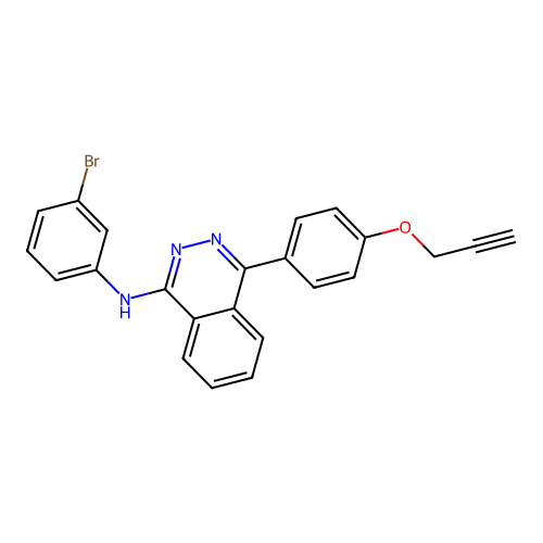 N-(3-bromophenyl)-4-(4-(prop-2-yn-1-yloxy)phenyl)phthalazin-1-amine structure