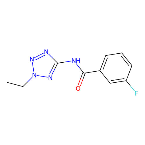 N-(2-ethyltetrazol-5-yl)-3-fluorobenzamide structure