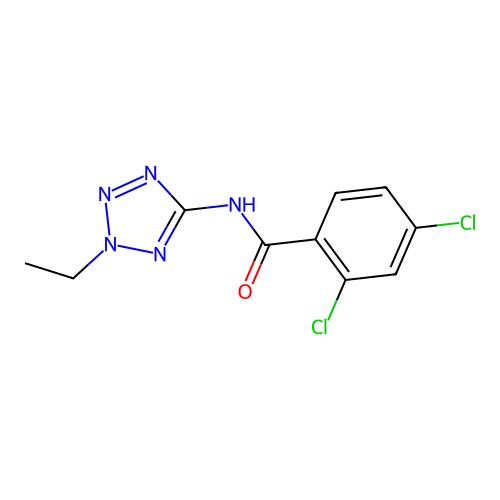 2,4-dichloro-N-(2-ethyl-2H-tetrazol-5-yl)benzamide structure