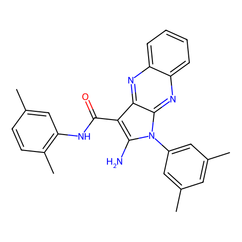 2-amino-N-(2,5-dimethylphenyl)-1-(3,5-dimethylphenyl)-1H-pyrrolo[2,3-b]quinoxaline-3-carboxamide structure