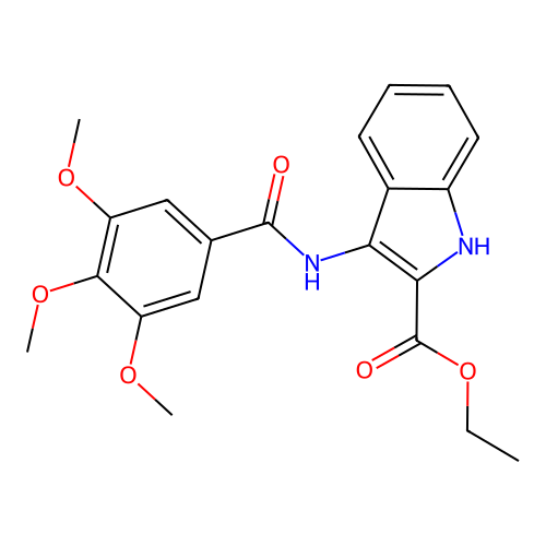 Ethyl 3-(3,4,5-trimethoxybenzamido)-1H-indole-2-carboxylate structure