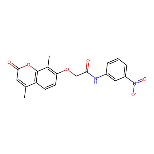 2-((4,8-dimethyl-2-oxo-2H-chromen-7-yl)oxy)-N-(3-nitrophenyl)acetamide structure