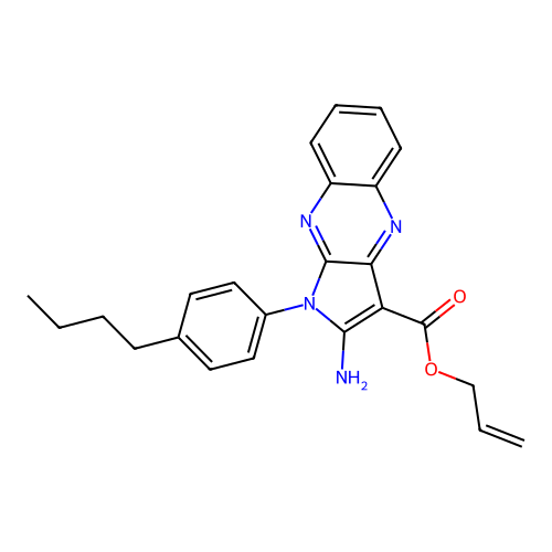 allyl 2-amino-1-(4-butylphenyl)-1H-pyrrolo[2,3-b]quinoxaline-3-carboxylate structure