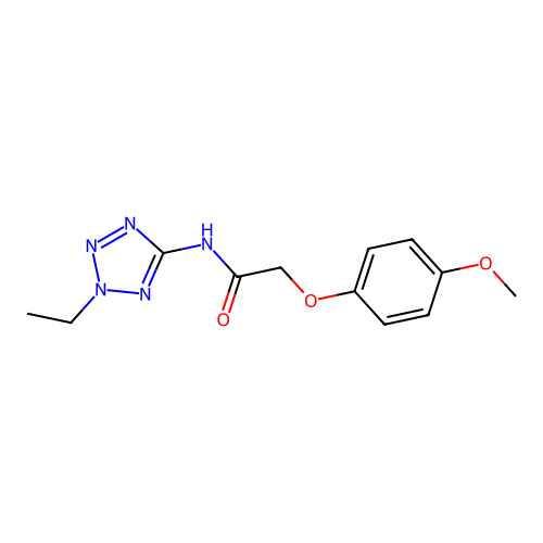N-(2-ethyl-2H-tetrazol-5-yl)-2-(4-methoxyphenoxy)acetamide structure