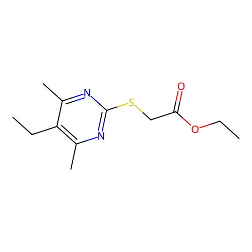 Ethyl [(5-ethyl-4,6-dimethylpyrimidin-2-yl)sulfanyl]acetate structure