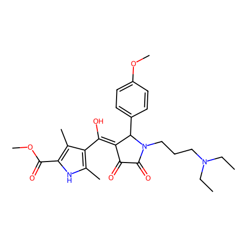 methyl 4-({1-[3-(diethylamino)propyl]-4-hydroxy-2-(4-methoxyphenyl)-5-oxo(3-py rrolin-3-yl)}carbonyl)-3,5-dimethylpyrrole-2-carboxylate structure