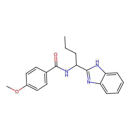 N-[1-(1H-benzimidazol-2-yl)butyl]-4-methoxybenzamide structure