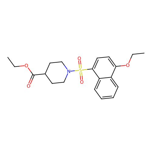 Ethyl 1-[(4-ethoxynaphthyl)sulfonyl]piperidine-4-carboxylate structure