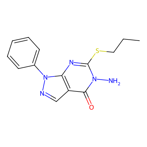 5-Amino-1-phenyl-6-propylsulfanylpyrazolo[3,4-d]pyrimidin-4-one structure