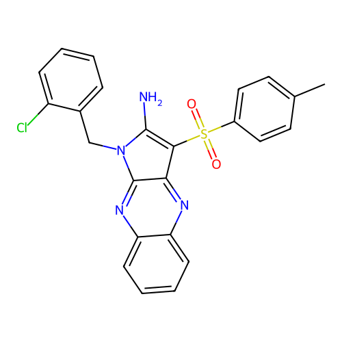 1-(2-chlorobenzyl)-3-[(4-methylphenyl)sulfonyl]-1H-pyrrolo[2,3-b]quinoxalin-2-amine structure