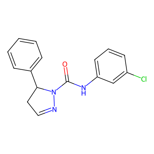 N-(3-chlorophenyl)-3-phenyl-3,4-dihydropyrazole-2-carboxamide structure