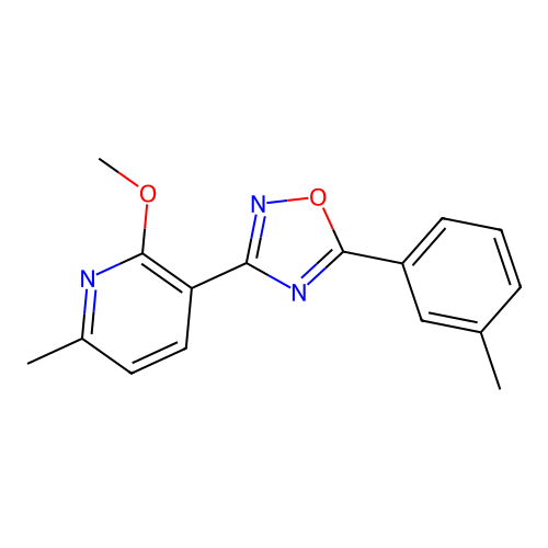 2-Methoxy-6-methyl-3-[5-(3-methylphenyl)-1,2,4-oxadiazol-3-yl]pyridine structure