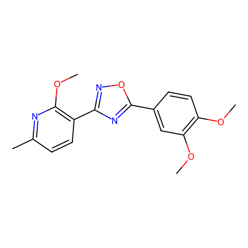5-(3,4-Dimethoxyphenyl)-3-(2-methoxy-6-methylpyridin-3-yl)-1,2,4-oxadiazole structure