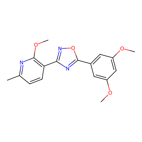 5-(3,5-Dimethoxyphenyl)-3-(2-methoxy-6-methylpyridin-3-yl)-1,2,4-oxadiazole structure