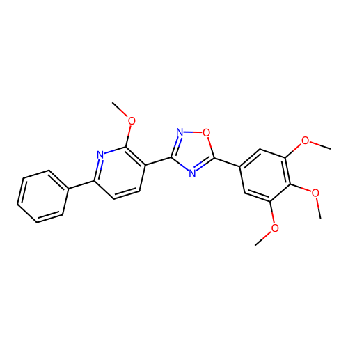 2-Methoxy-6-phenyl-3-[5-(3,4,5-trimethoxyphenyl)-1,2,4-oxadiazol-3-yl]pyridine structure
