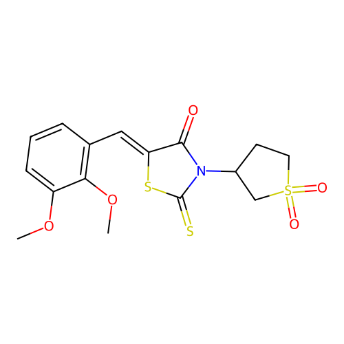 (5Z)-5-(2,3-dimethoxybenzylidene)-3-(1,1-dioxidotetrahydrothiophen-3-yl)-2-thioxo-1,3-thiazolidin-4-one structure