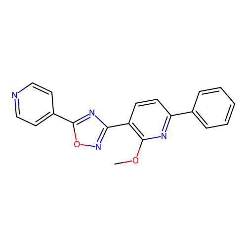 3-(2-Methoxy-6-phenylpyridin-3-yl)-5-(pyridin-4-yl)-1,2,4-oxadiazole structure