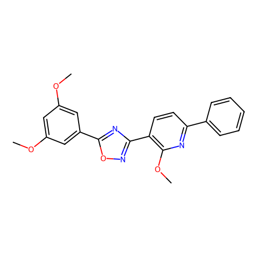 5-(3,5-Dimethoxyphenyl)-3-(2-methoxy-6-phenylpyridin-3-yl)-1,2,4-oxadiazole structure