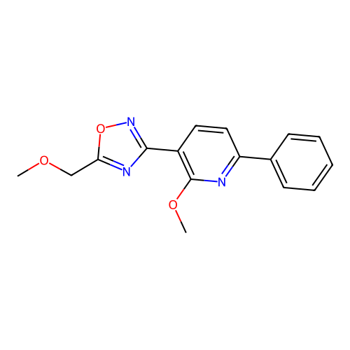 2-Methoxy-3-(5-methoxymethyl-[1,2,4]oxadiazol-3-yl)-6-phenyl-pyridine structure