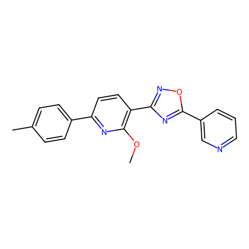 3-[2-Methoxy-6-(4-methylphenyl)-3-pyridinyl]-5-(3-pyridinyl)-1,2,4-oxadiazole structure