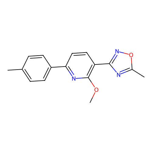 2-Methoxy-3-(5-methyl-1,2,4-oxadiazol-3-yl)-6-(4-methylphenyl)pyridine structure