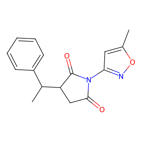 1-(5-Methyl-isoxazol-3-yl)-3-(1-phenyl-ethyl)-pyrrolidine-2,5-dione structure