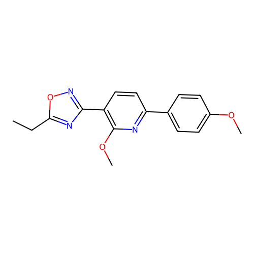 3-(5-Ethyl-[1,2,4]oxadiazol-3-yl)-2-methoxy-6-(4-methoxy-phenyl)-pyridine structure