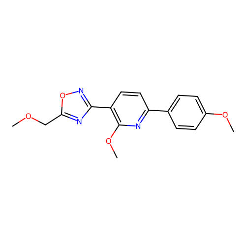 3-[2-Methoxy-6-(4-methoxyphenyl)-3-pyridinyl]-5-(methoxymethyl)-1,2,4-oxadiazole structure