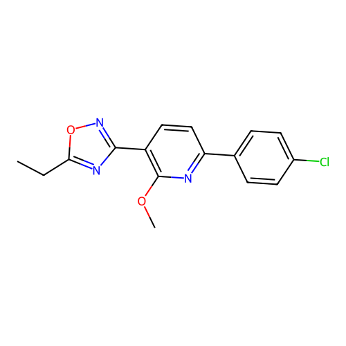 3-(6-(4-Chlorophenyl)-2-methoxypyridin-3-yl)-5-ethyl-1,2,4-oxadiazole structure