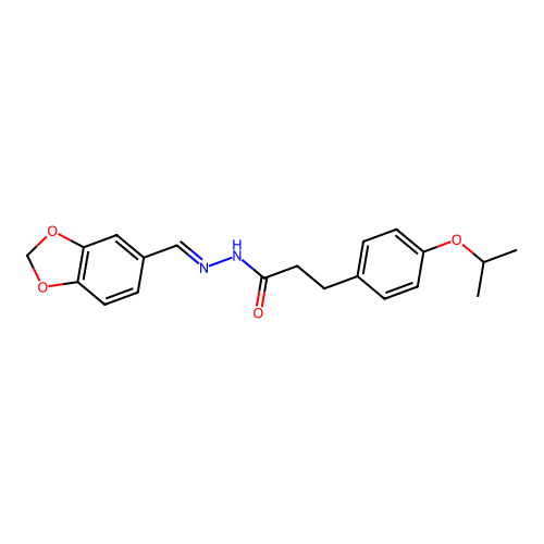 (E)-N'-(benzo[d][1,3]dioxol-5-ylmethylene)-3-(4-isopropoxyphenyl)propanehydrazide structure