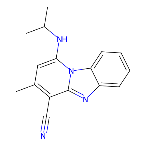 3-Methyl-1-(propan-2-ylamino)pyrido[1,2-a]benzimidazole-4-carbonitrile structure